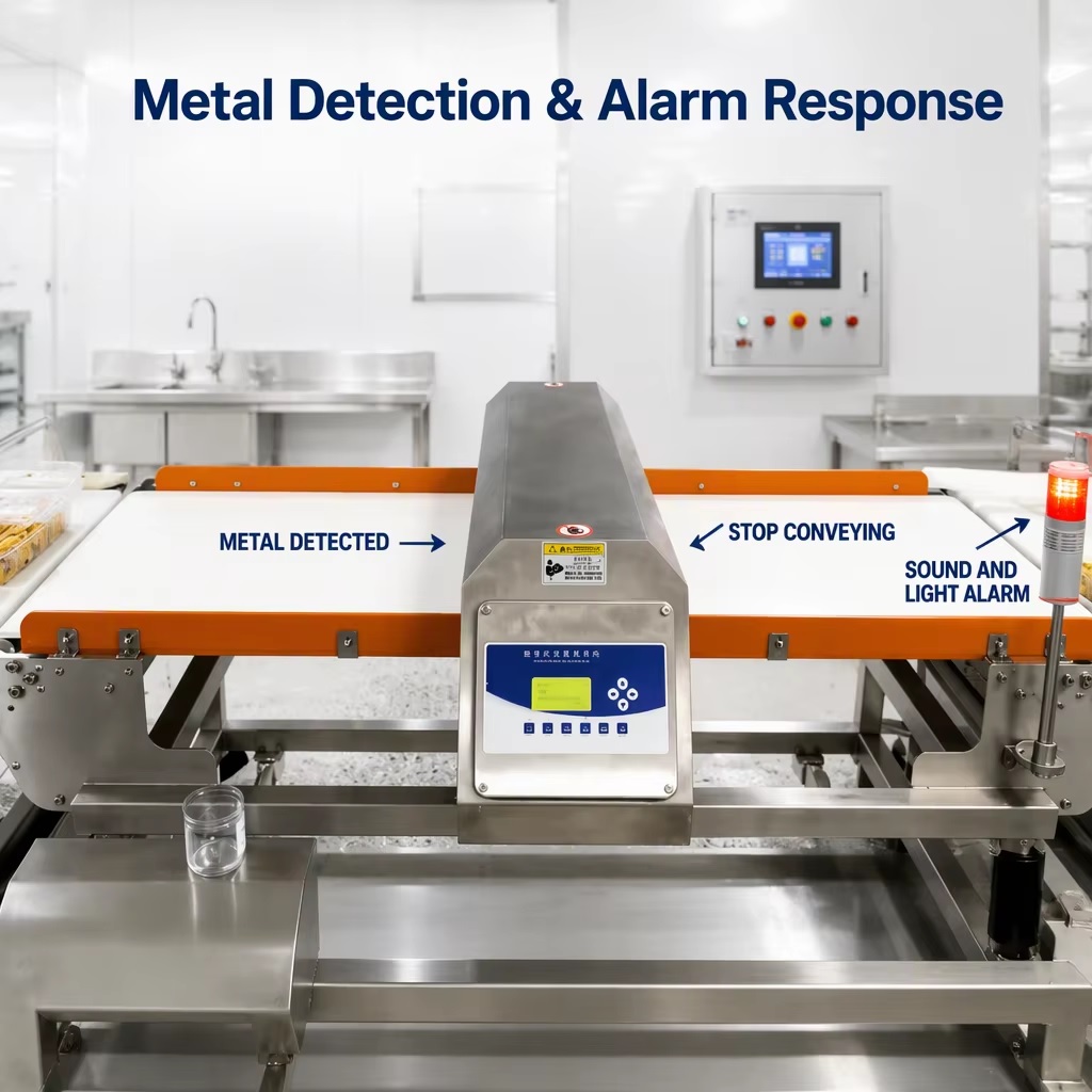 inline metal detection system for production line